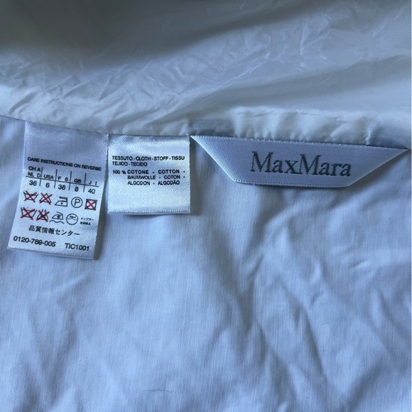 MaxMara White Blazer Max Mara White Cotton 2-Button Blazer US Women's size 6 - Picture 6 of 11